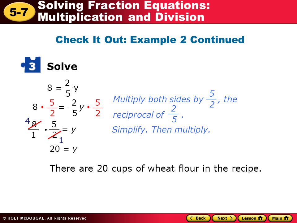 5 7 Solving Fraction Equations Multiplication And Division Learn 5 7 Solving Fraction Equations Multiplication And Division Solve 3 2 8