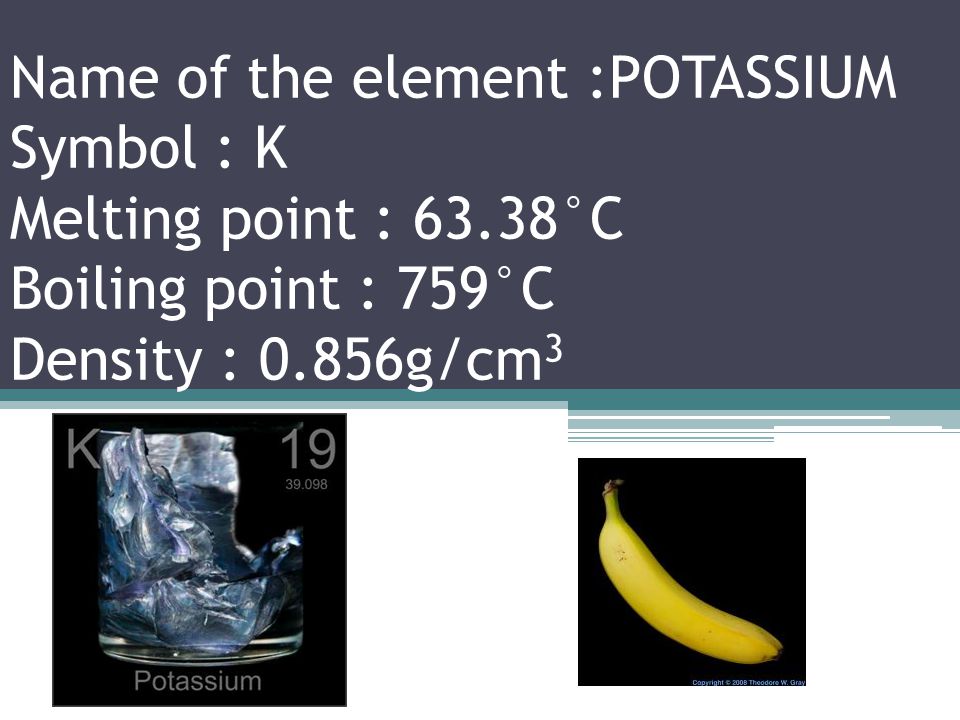 Name of the element :ARGON Symbol : Ar Melting point : °C Boiling point : °C Density : 1.784g/l