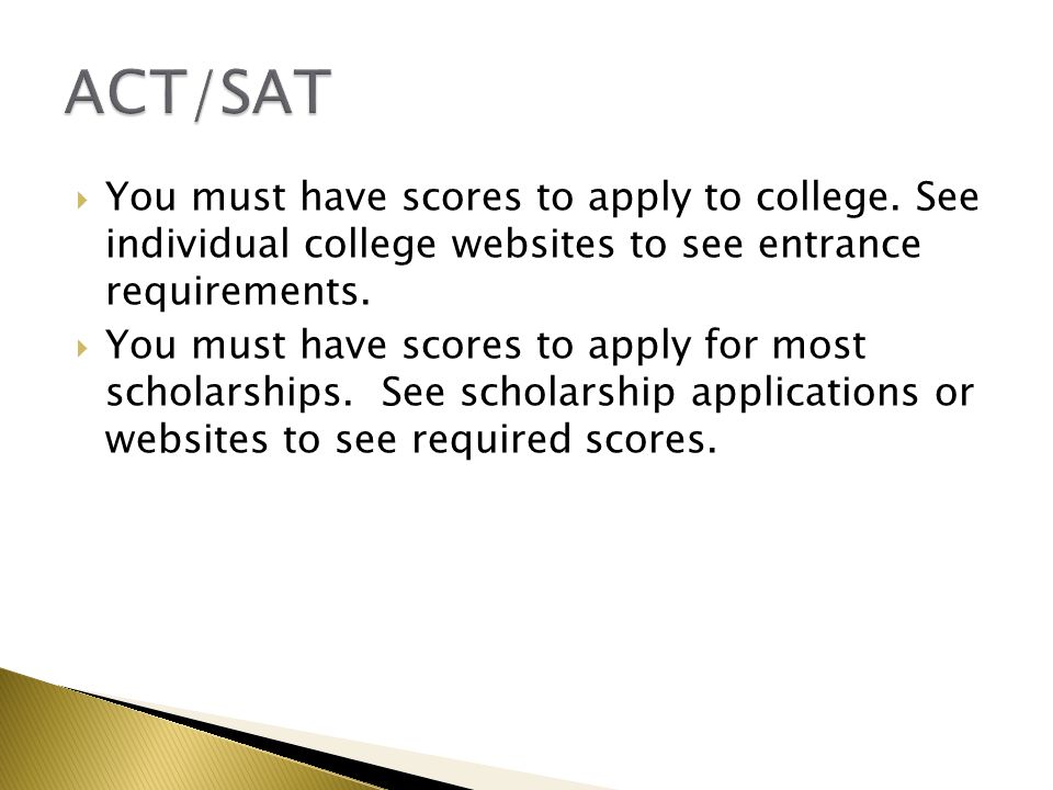  You must have scores to apply to college.