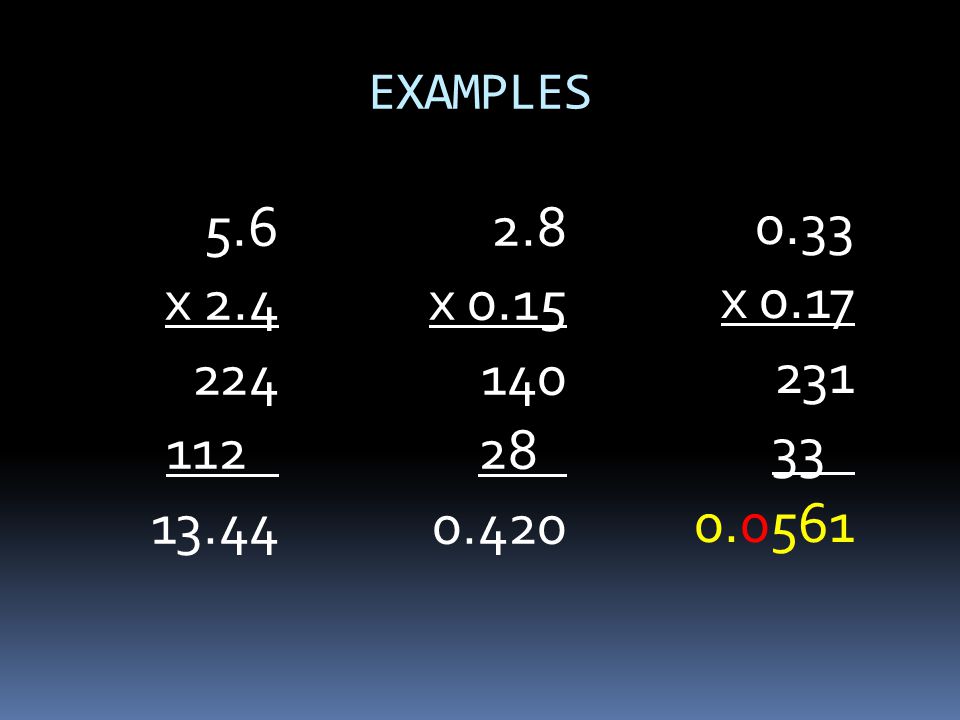 EXAMPLES 5.6 x x x
