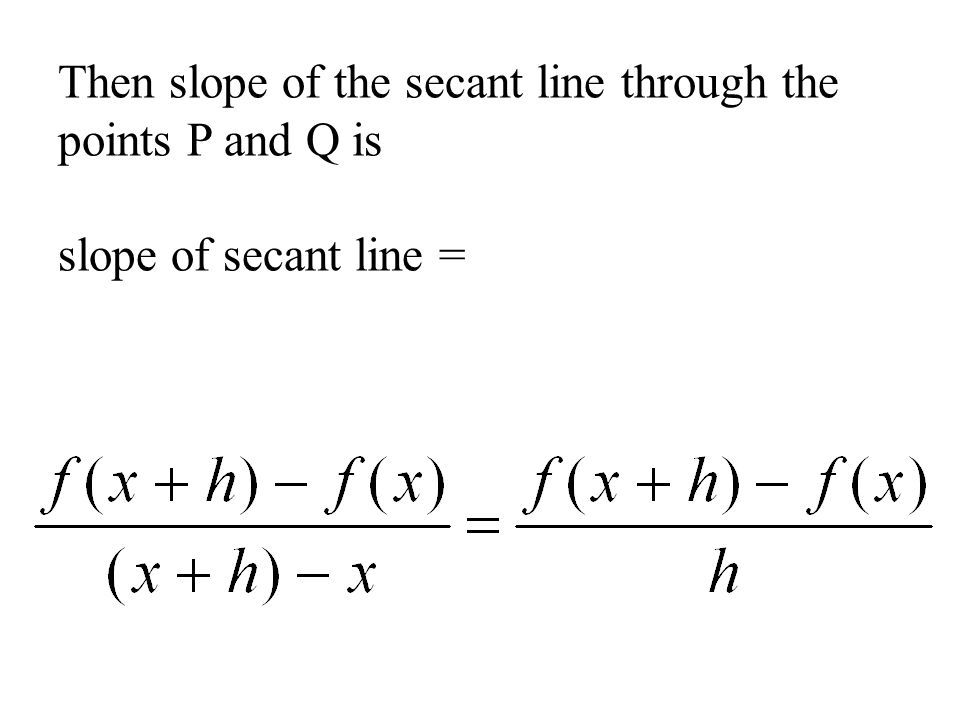 Find The Equation Of A Secant Line Talkchannels The Secant Line Calculation Of Derivative We Have Said That