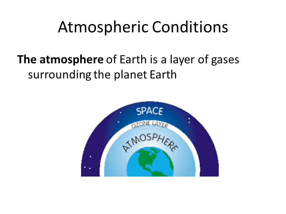 Atmospheric Conditions The atmosphere of Earth is a layer of gases surrounding the planet Earth