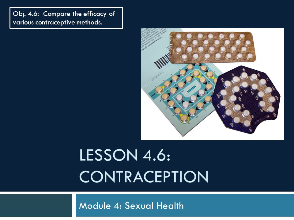 LESSON 4.6: CONTRACEPTION Module 4: Sexual Health Obj.