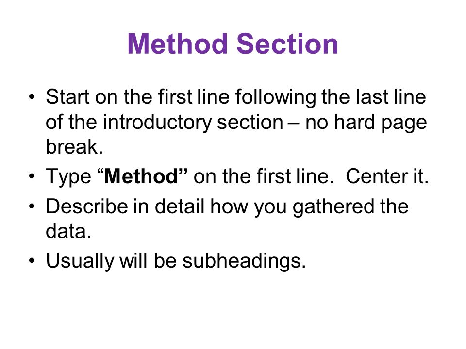 How to write a detailed methods section