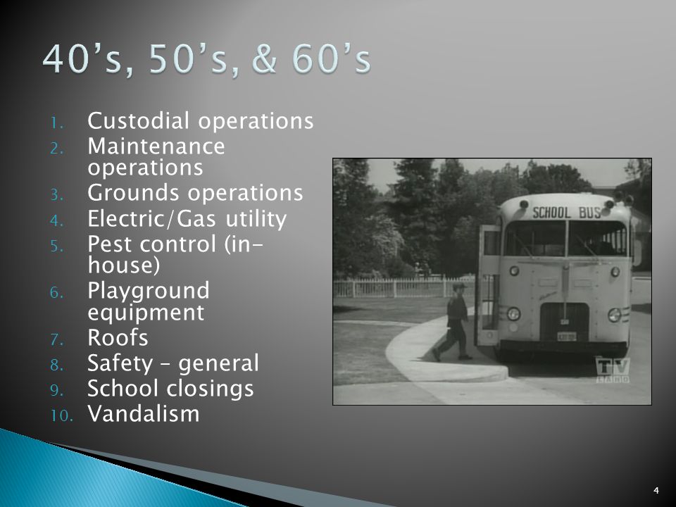 1. Custodial operations 2. Maintenance operations 3.