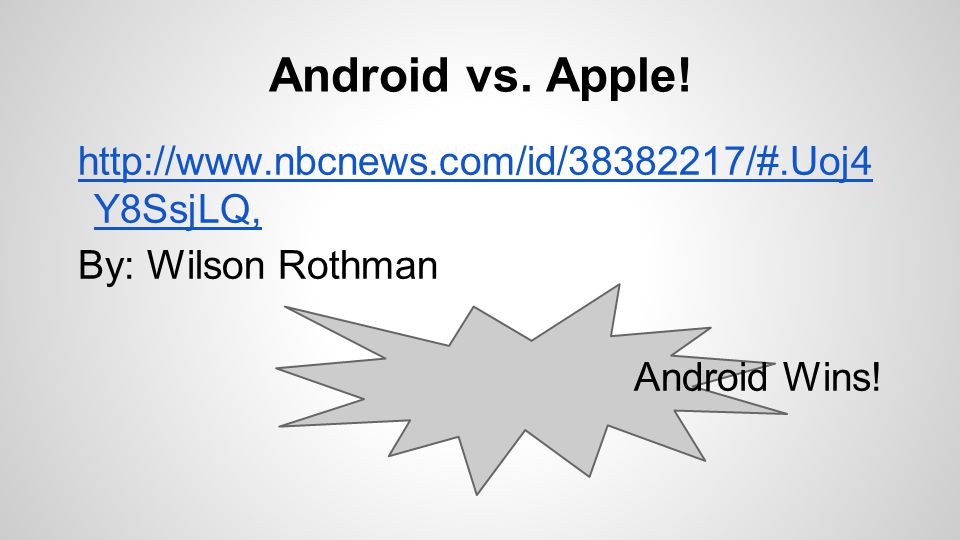Android vs. Apple.