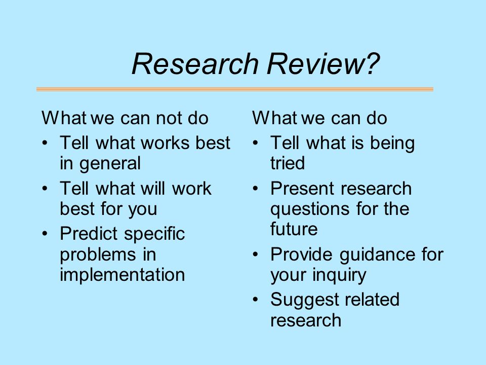 Research Review.