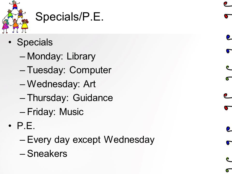 Specials/P.E.