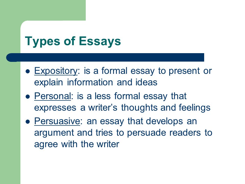 Different types of informative essays