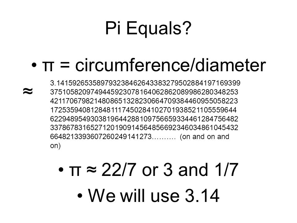 Pi Equals.