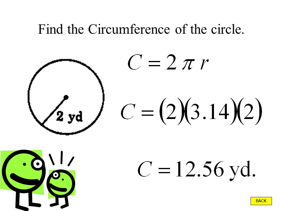 Find the Circumference of the circle. BACK