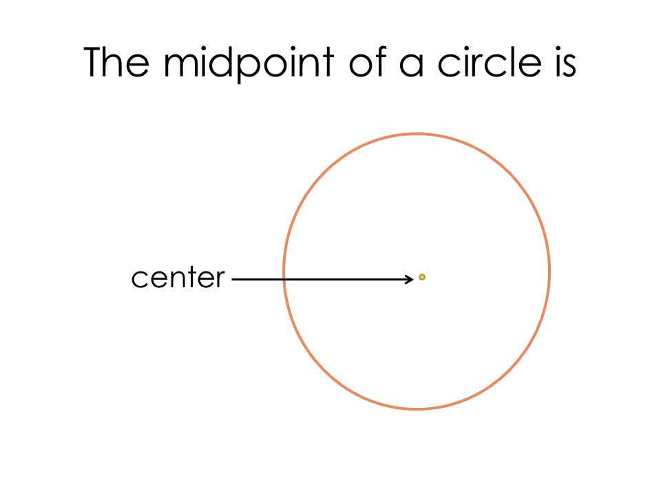 The midpoint of a circle is center