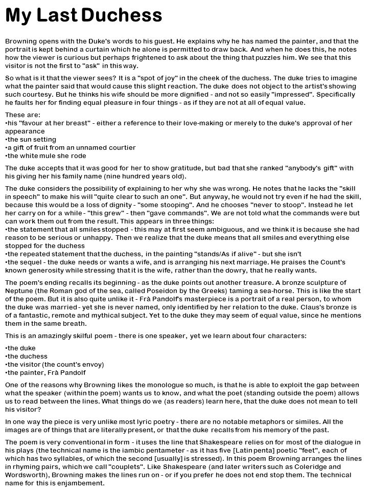 Law Of Life Essay Example Writing Paper Borders For Elementary Examples Of Resume Tusitala Expert English Tuition Browning S My Last Essay On My Last Duchess Sample Essay For Graduate School Admission also Environmental Pollution Essays My Last Duchess Essay Essay On My Last Duchess Essay My Last Duchess Expository Essays Example