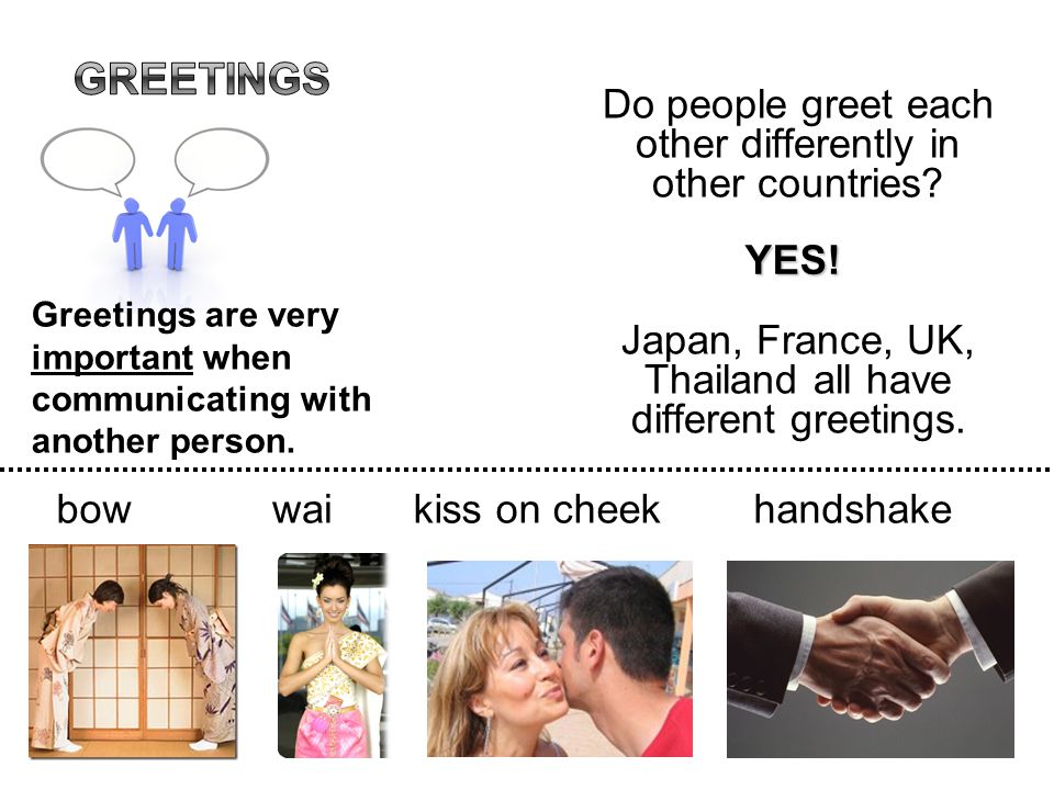 Do people greet each other differently in other countries.