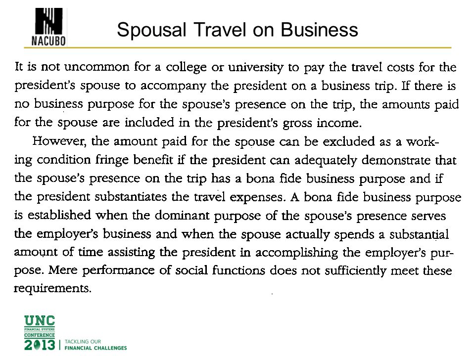 Spousal Travel on Business