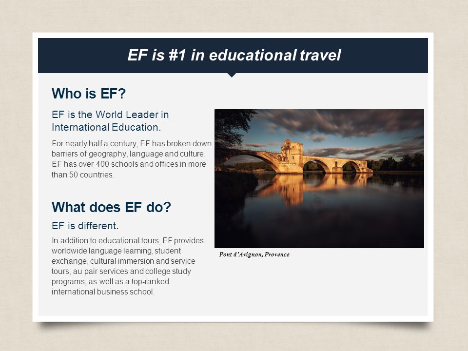 eftours.com EF is #1 in educational travel Who is EF.