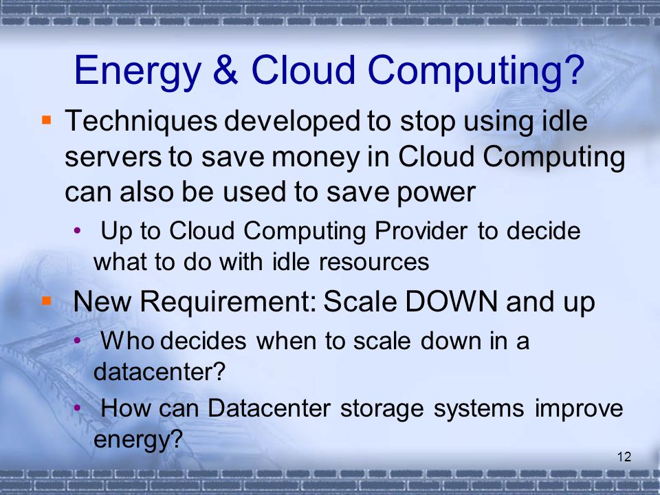 Energy & Cloud Computing.