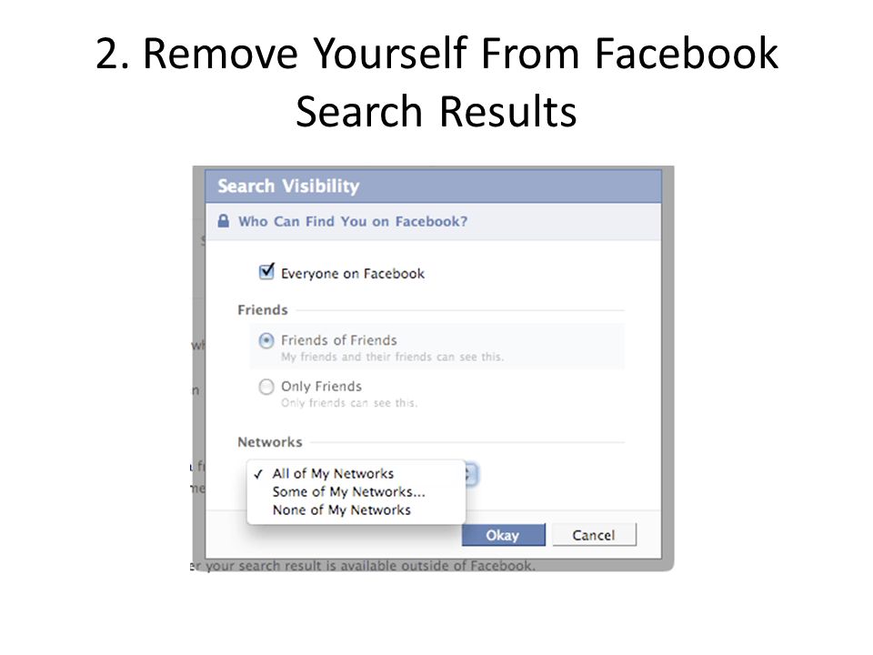 2. Remove Yourself From Facebook Search Results