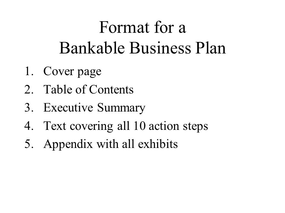 Table Of Contents Of A Business Plan