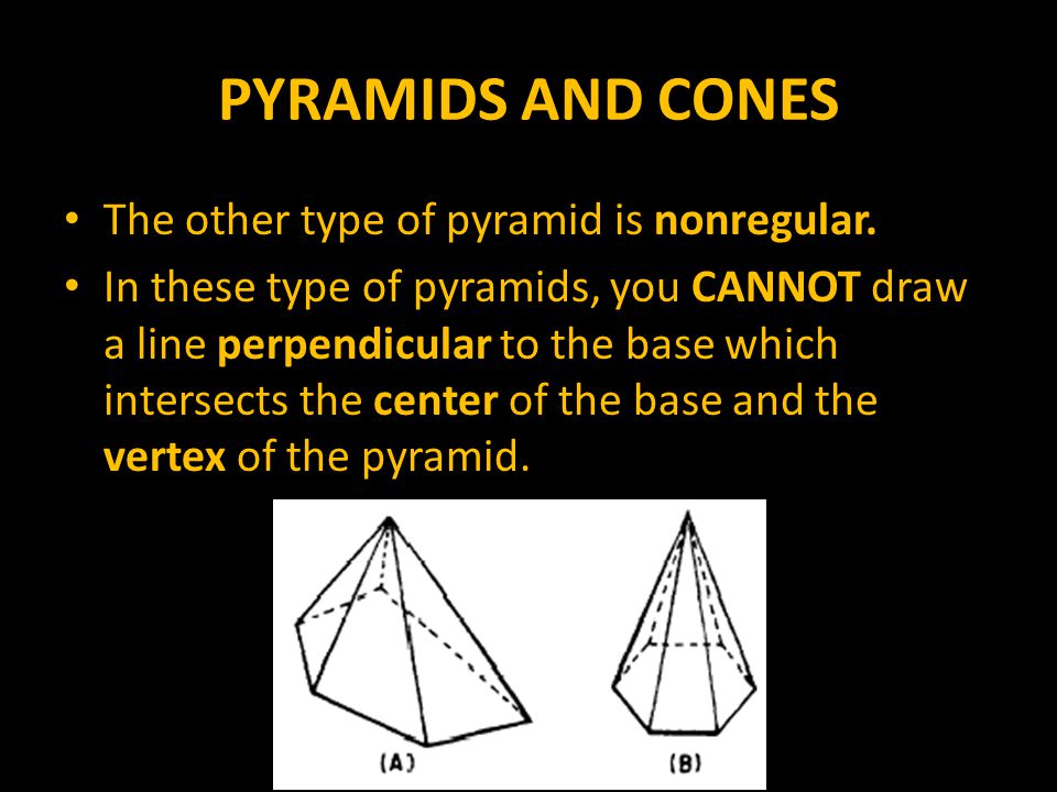 PYRAMIDS AND CONES The other type of pyramid is nonregular.