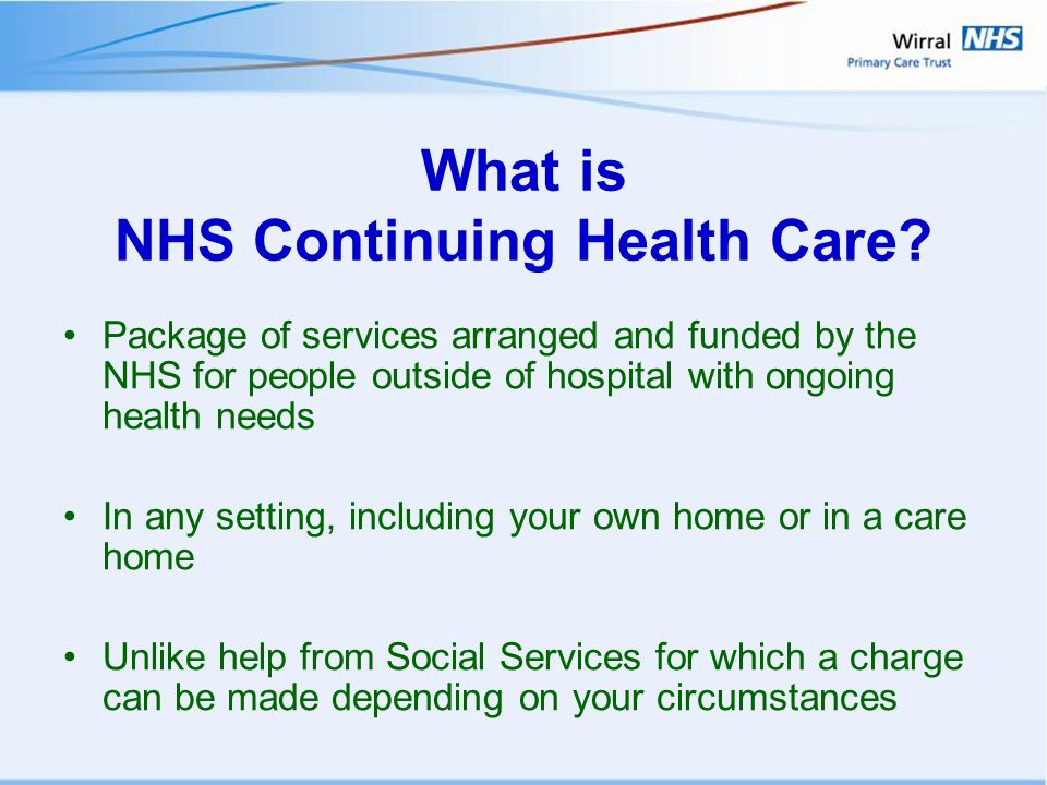 What is NHS Continuing Health Care.
