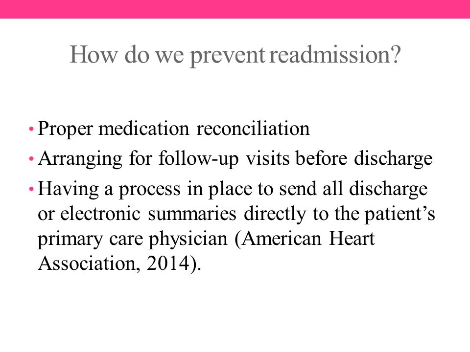 How do we prevent readmission.