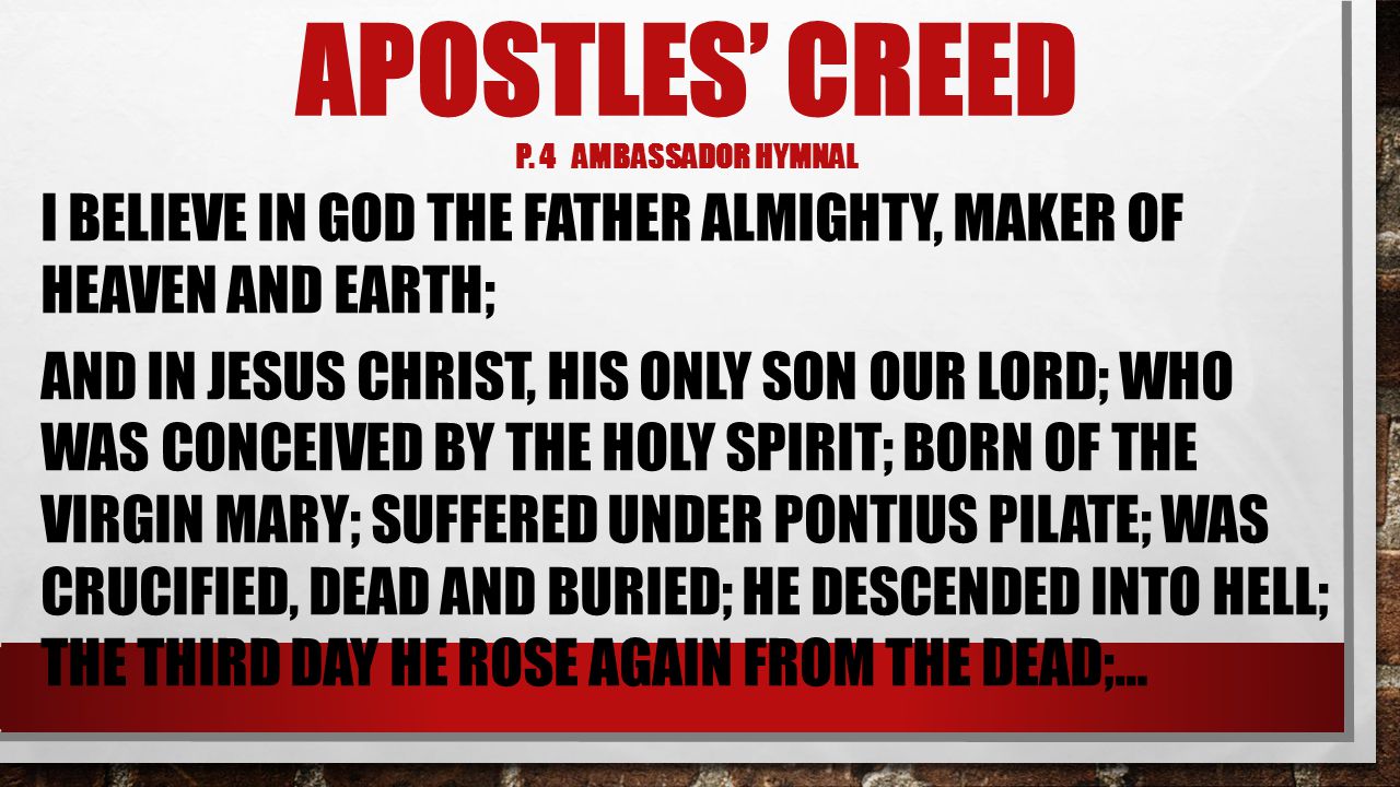 APOSTLES’ CREED P.