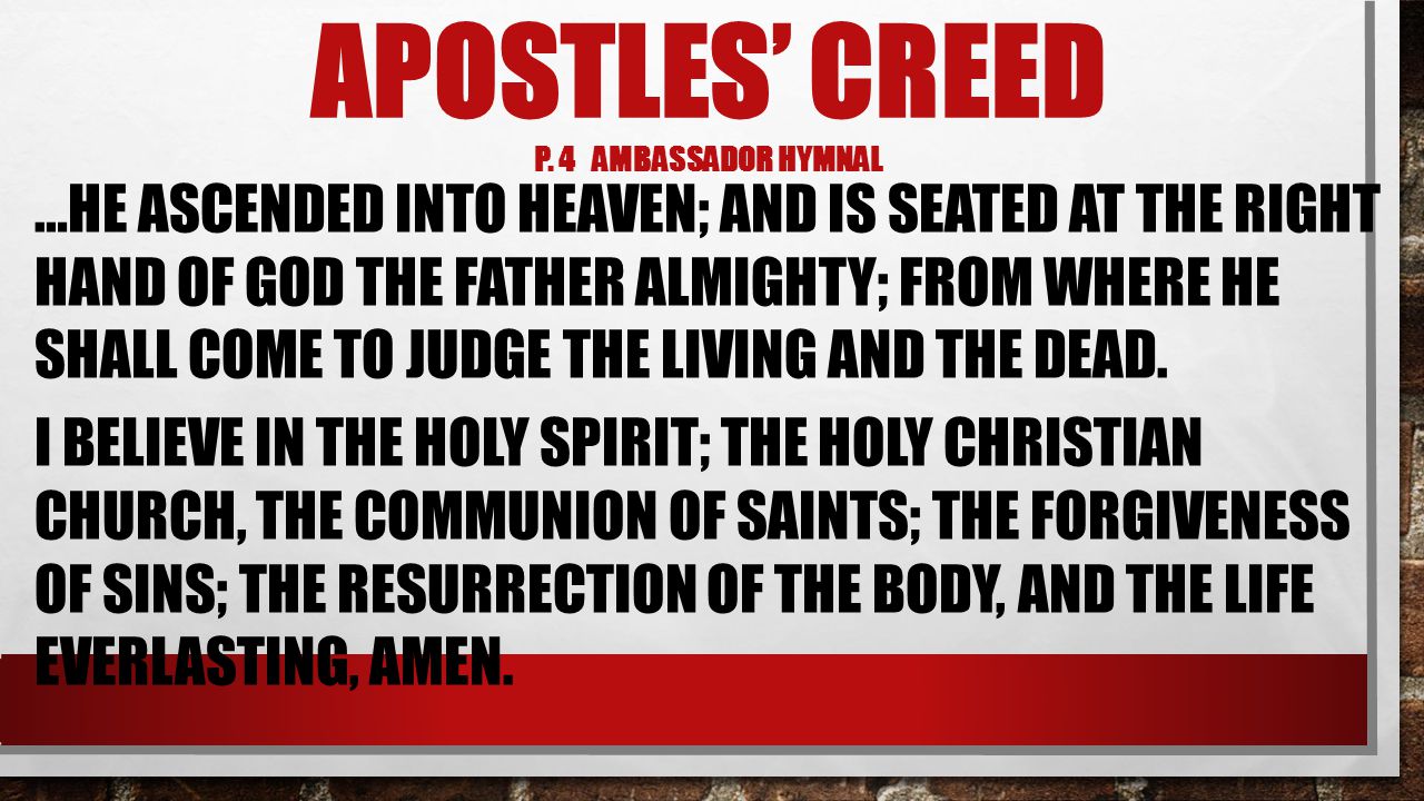 APOSTLES’ CREED P.