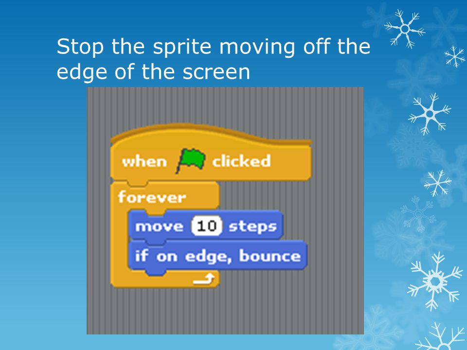 Stop the sprite moving off the edge of the screen
