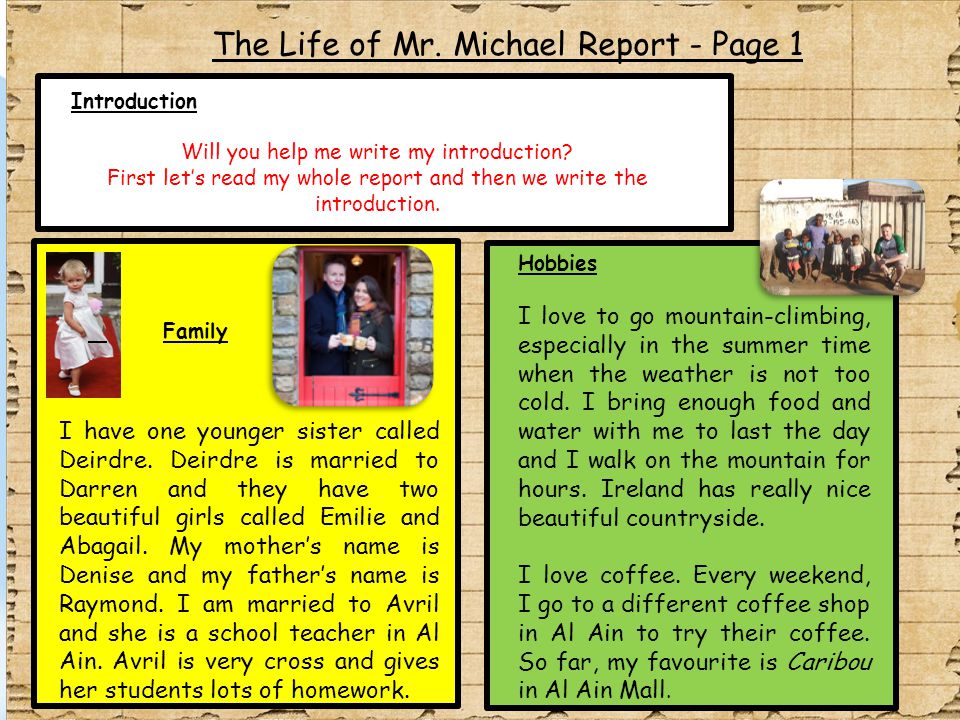 Year 3 help me put my report together.