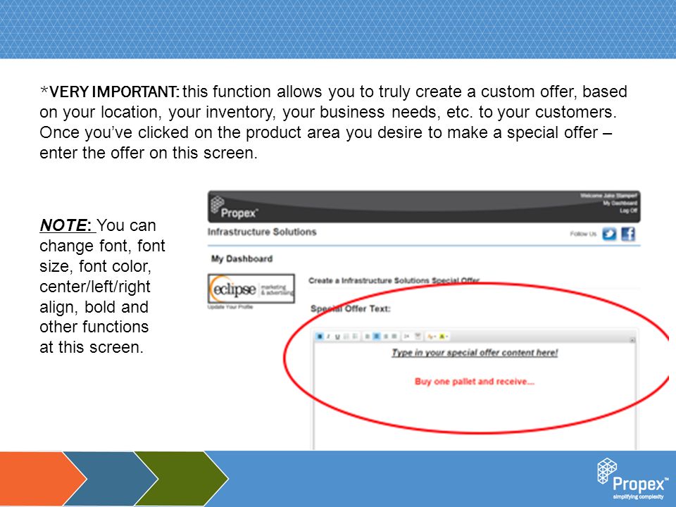 Click to edit Master title style *VERY IMPORTANT: this function allows you to truly create a custom offer, based on your location, your inventory, your business needs, etc.