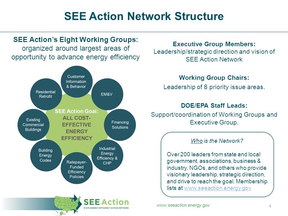 Executive Group Members: Leadership/strategic direction and vision of SEE Action Network Working Group Chairs: Leadership of 8 priority issue areas.