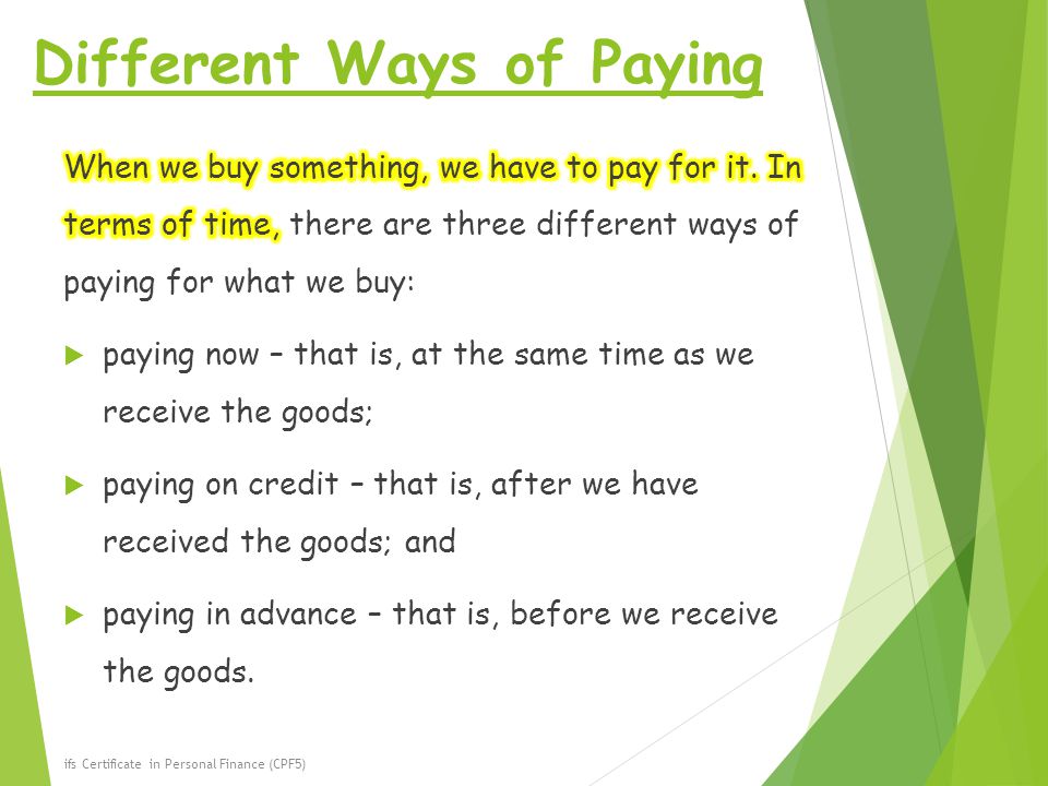 Different Ways of Paying ifs Certificate in Personal Finance (CPF5)