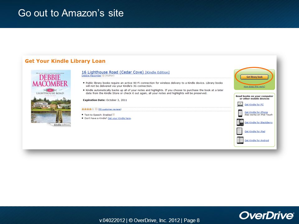 v | © OverDrive, Inc | Page 8 Go out to Amazon’s site