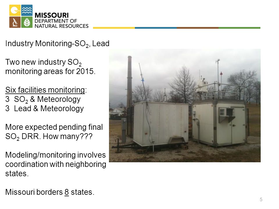 Industry Monitoring-SO 2, Lead Two new industry SO 2 monitoring areas for 2015.
