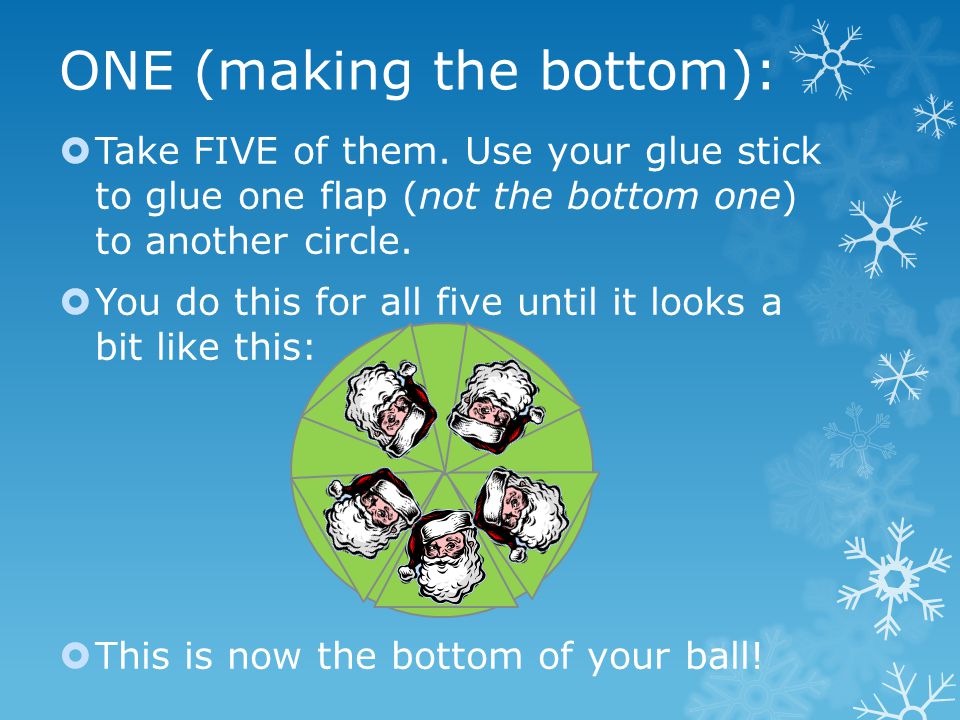 ONE (making the bottom):  Take FIVE of them.