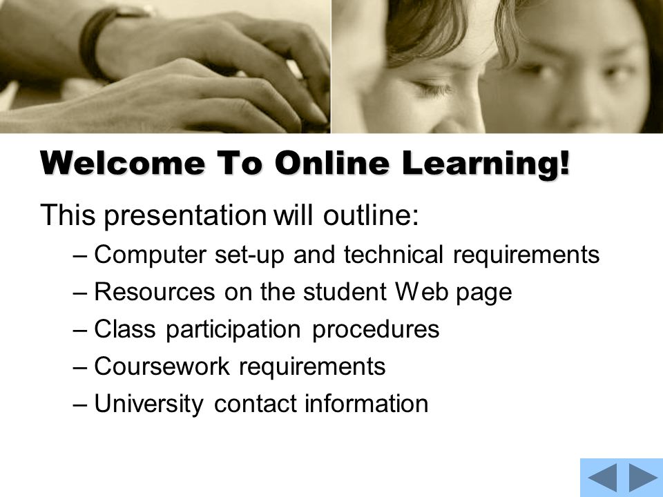 Welcome To Online Learning.