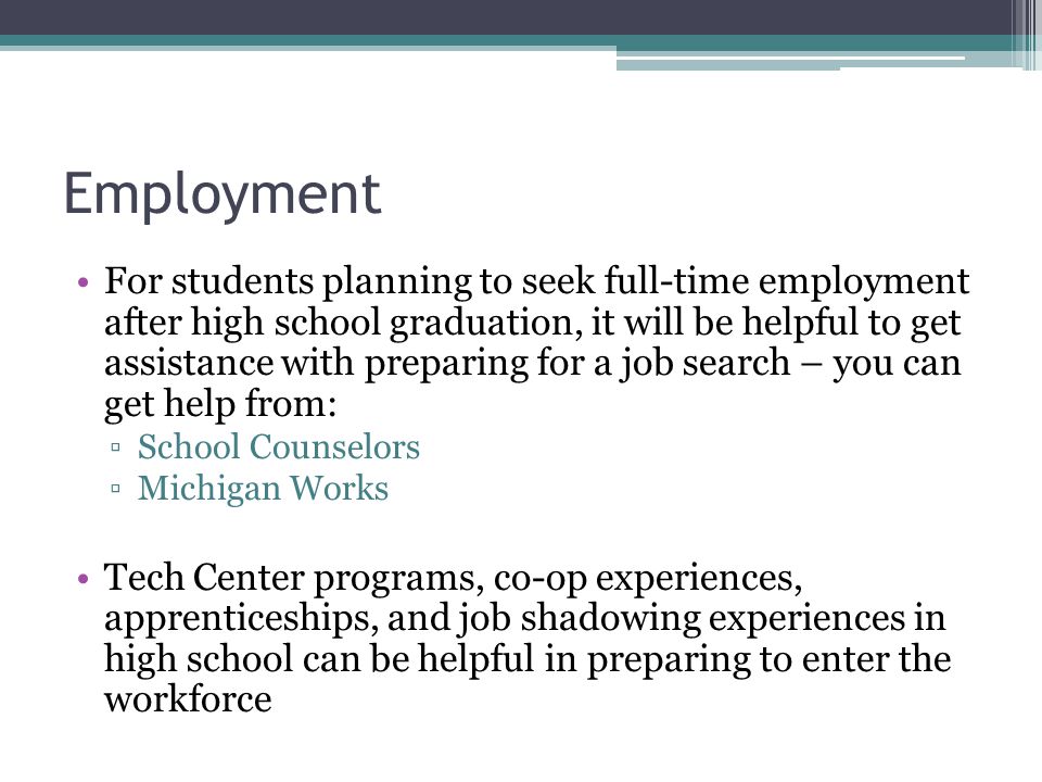 good full time jobs for highschool graduates