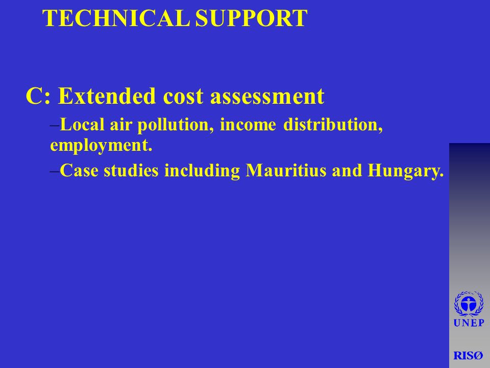 TECHNICAL SUPPORT C: Extended cost assessment –Local air pollution, income distribution, employment.