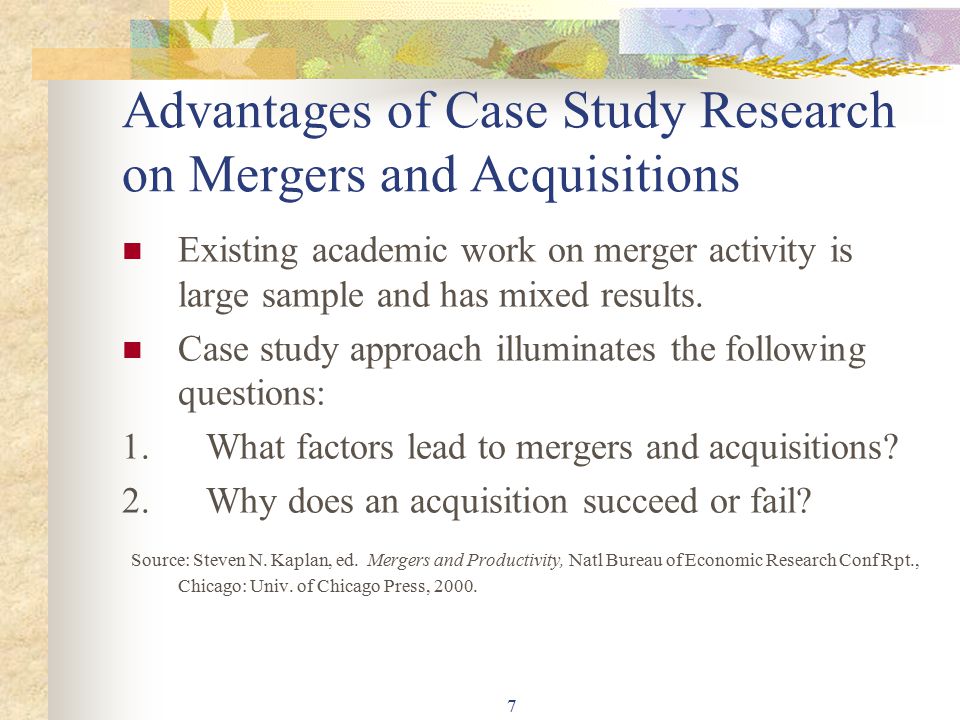 Merger and acquisition case study analysis