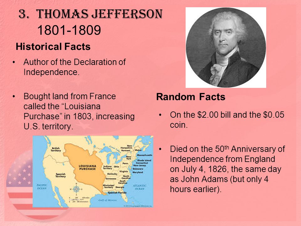 3. Thomas Jefferson Historical Facts Author of the Declaration of Independence.