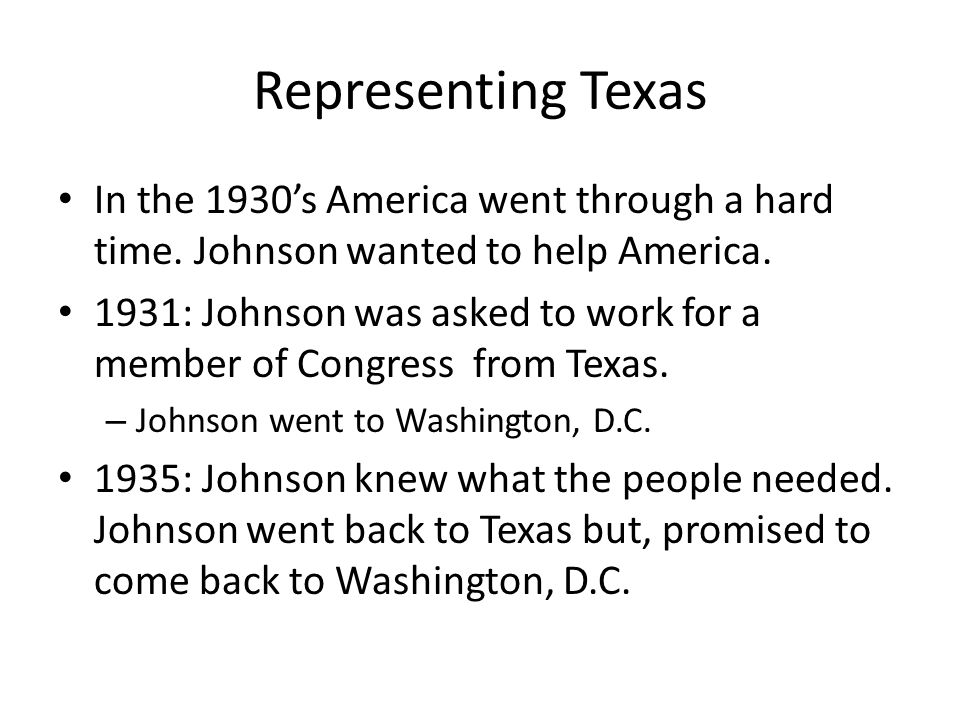Representing Texas In the 1930’s America went through a hard time.