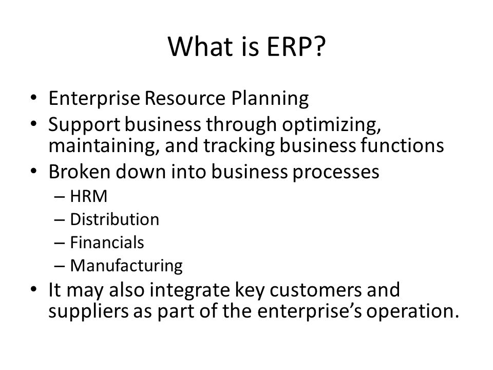 What is ERP.