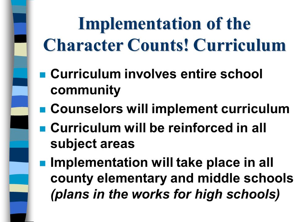 Implementation of the Character Counts.