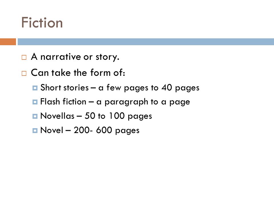 Fiction  A narrative or story.