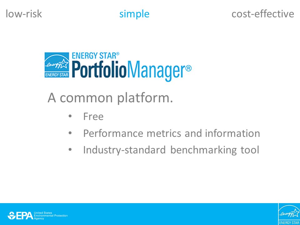 Free Performance metrics and information Industry-standard benchmarking tool A common platform.