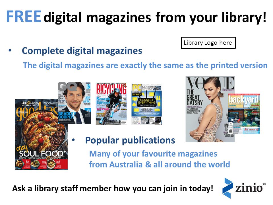 FREE digital magazines from your library.