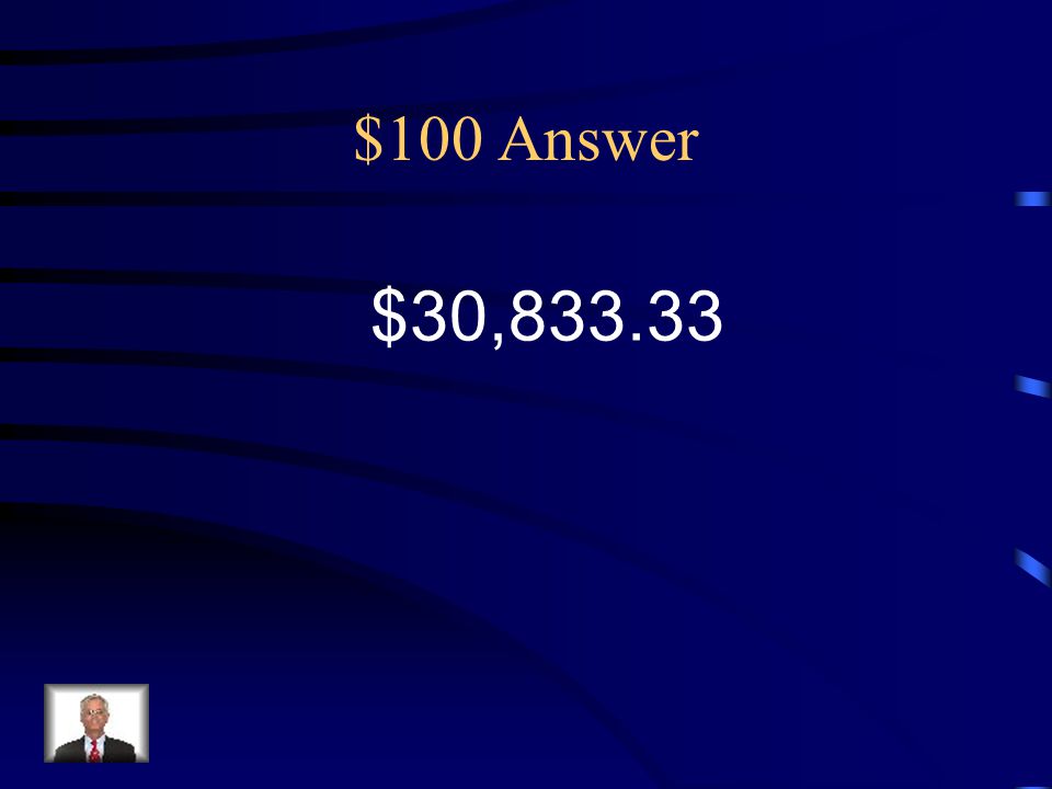 $100 Answer $30,833.33