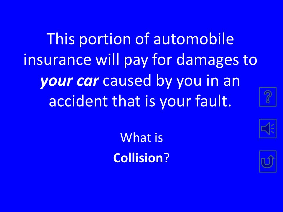 This portion of automobile insurance will pay for damages to other people and their property caused by you in an accident that is your fault.