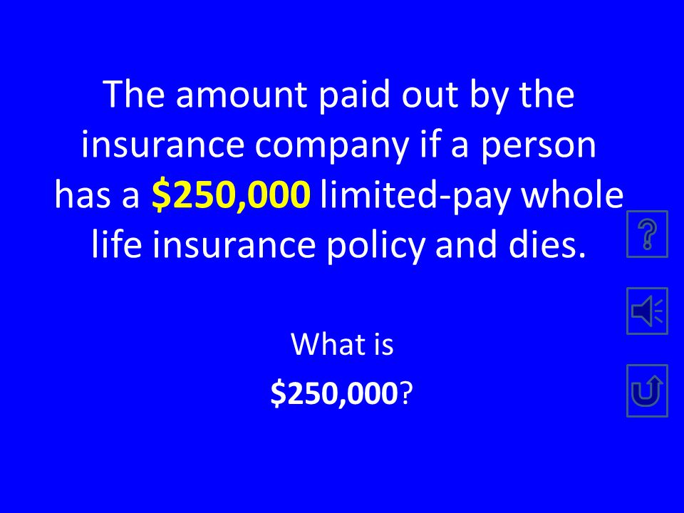 The amount paid out by the insurance company if a person has a term life insurance policy and dies after the end of the policy’s term.